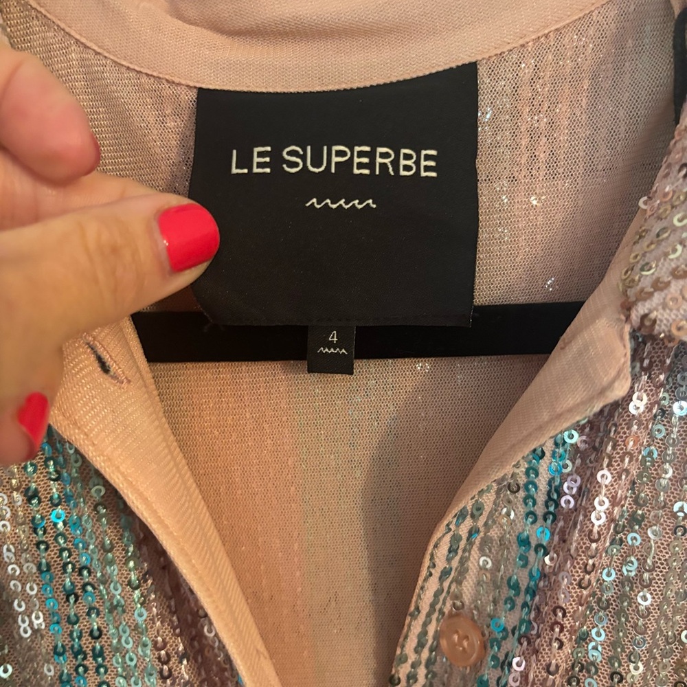 LE SUPERBE MINI MIKO DRESS AQUA RAINBOW size 4 NWT $495🌈 - Picture 13 of 14